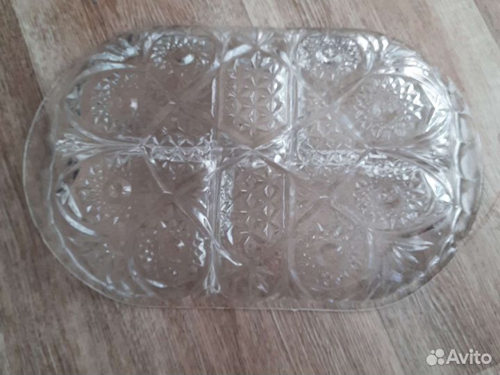 Хрустальная менажница СССР