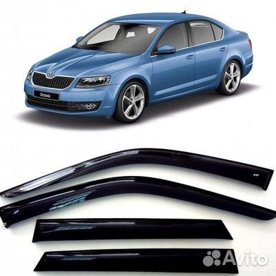 Ветровики skoda Octavia A 7 комплект 4шт