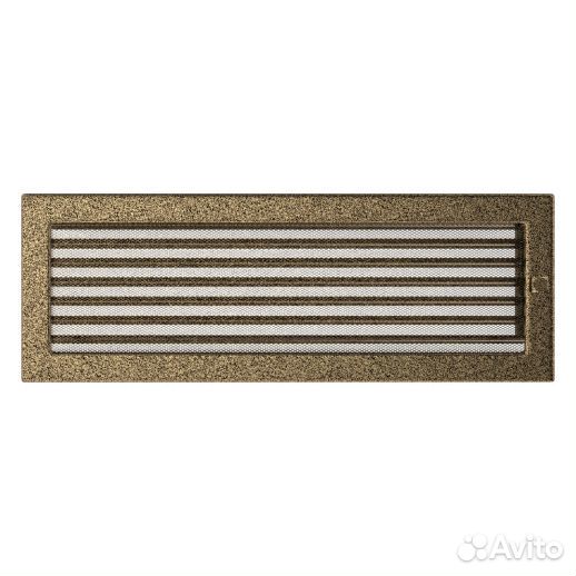 Вент решетка Kratki черная/золото с жалюзи 17 см 4