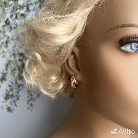 Серьги со Swarovski кольца конго