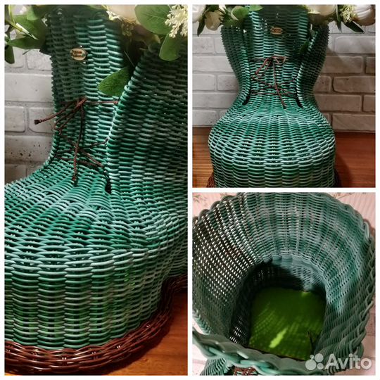 Кашпо из искусственного ротанга 12 л
