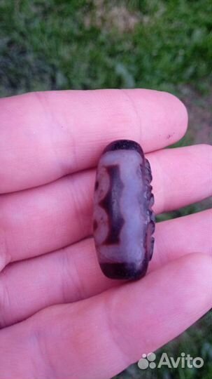 Бусина Дзи 2-глаза с мантрой