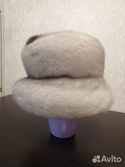 Шапка норковая женская серая