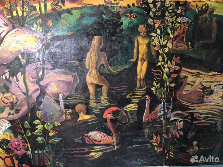 Н.З.Бикулов картина «На реке» 1971 г