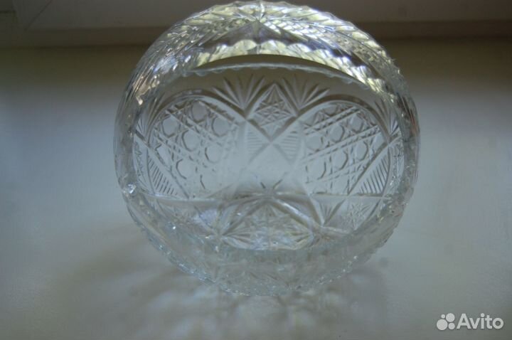Ваза корзина хрустальная