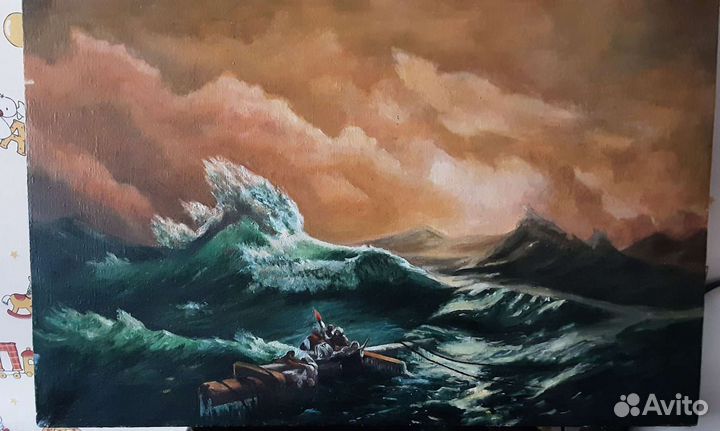 Картина маслом на холсте море