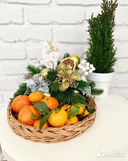 Фруктовница тарелочка для фруктов новогодняя декор