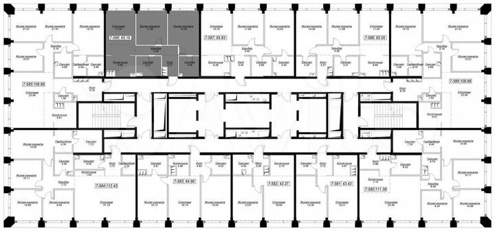 2-к. квартира, 65 м², 46/55 эт.