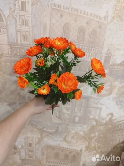 Искусственные цветы хризантемы штучно