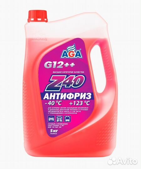 Антифриз готовый -40Cкрасный G12 AGA002Z 5л AGA