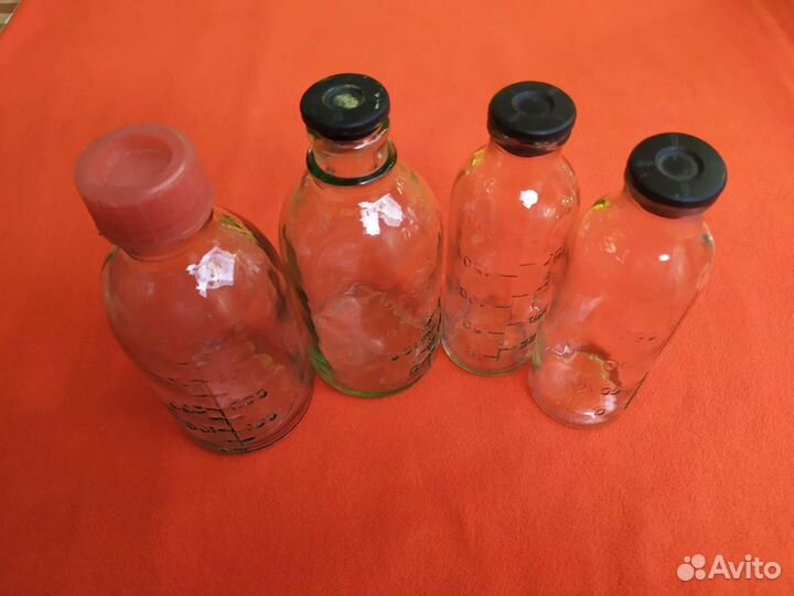 Медицинские стеклянные бутылочки мерные