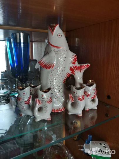 Графин рыба и 6 рюмок