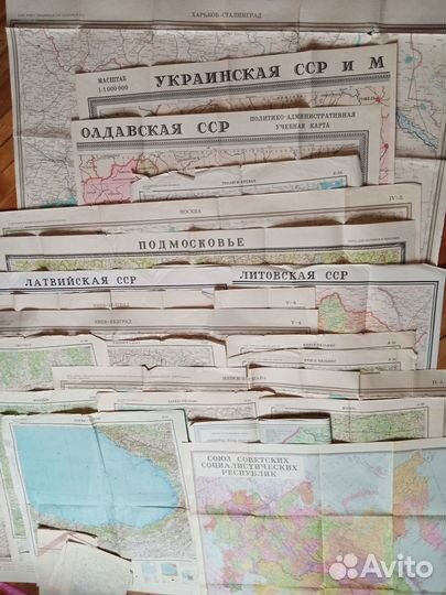 Карты 50-60 республик сср,городов+Германия Израиль