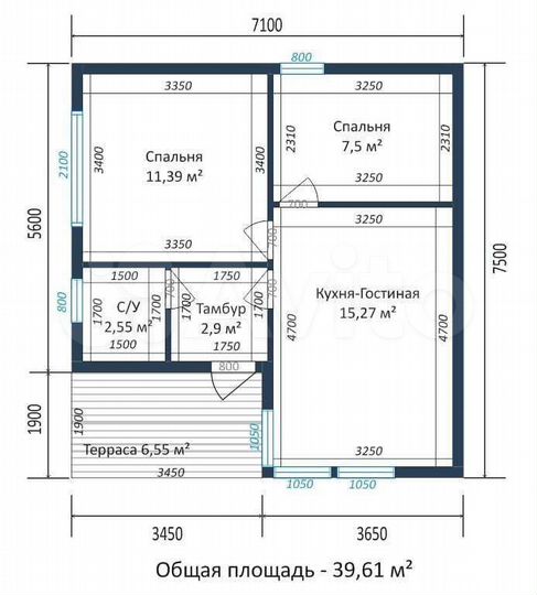 Дом 40 м² на участке 8 сот.