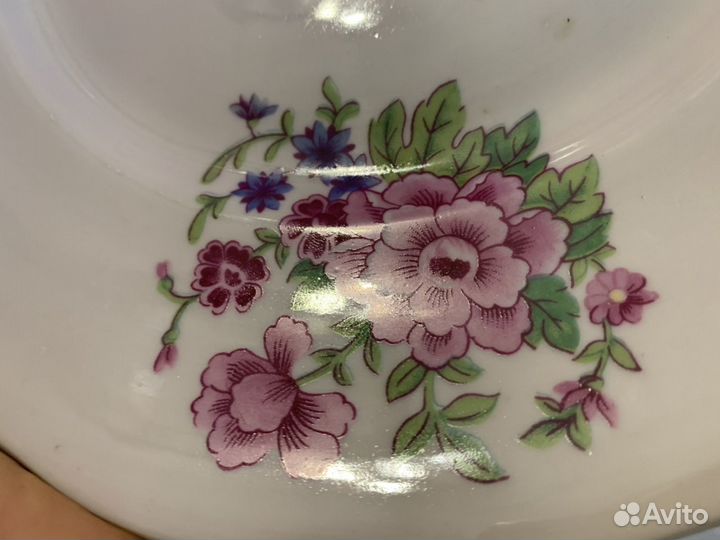 Блюдо, тарелки и селёдочница, Дулёвский фарфор