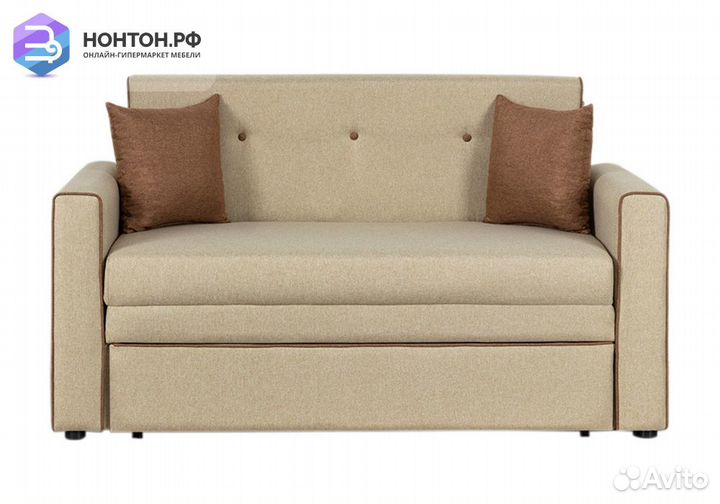 Диван выкатной Найс бежевый / коричневый