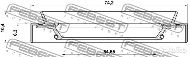 Сальник ступичный задний 54.65x74.2x6.3x10.4 95HDS