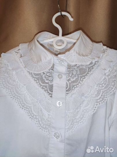 Школьная форма, сарафан и 2 блузки 128р