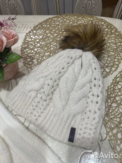 Шапка и шарф зимние женские