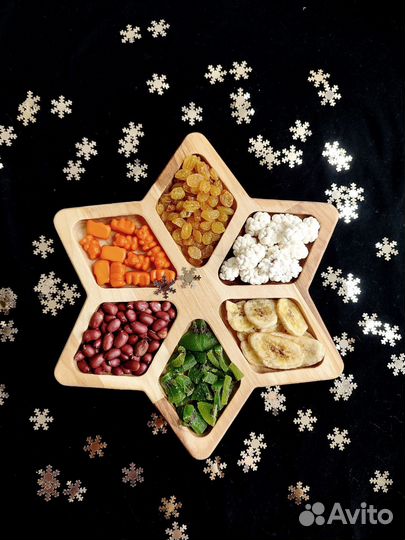 Менажница из дерева на новогодний стол