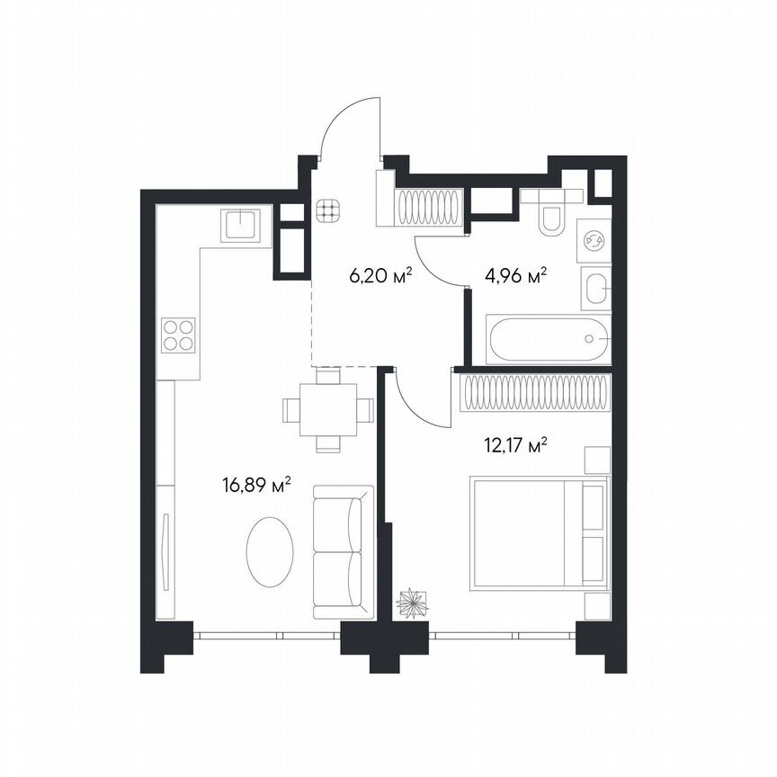 1-к. квартира, 39,8 м², 19/25 эт.