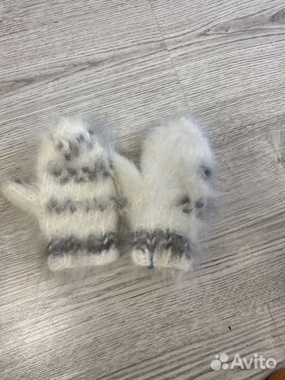 Варежки пуховые 2-4 лет