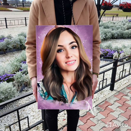 Портрет по фото на холсте. Печать фото на холсте
