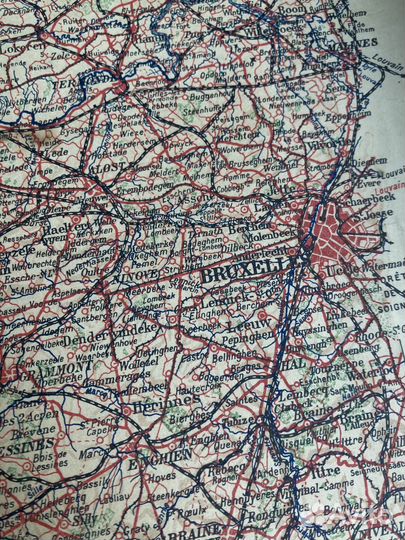 Карта антикварная 1916 года Первая Мировая война