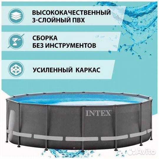 Каркасный бассейн intex