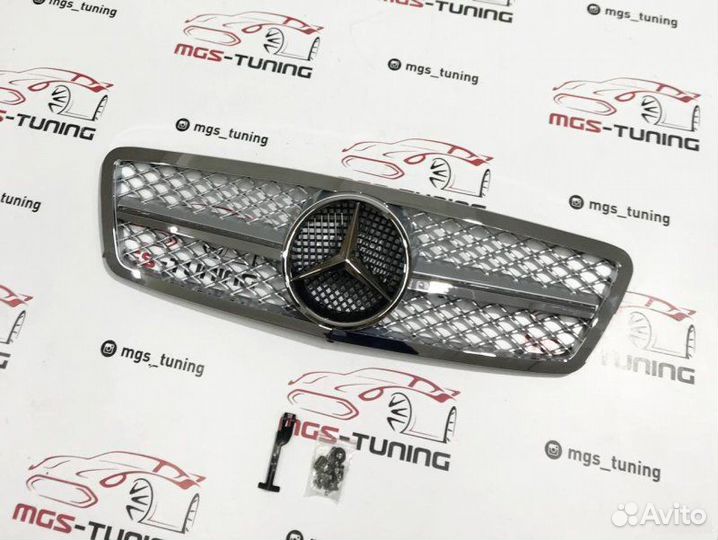 Решетка Mercedes С63 W203 полностью хром
