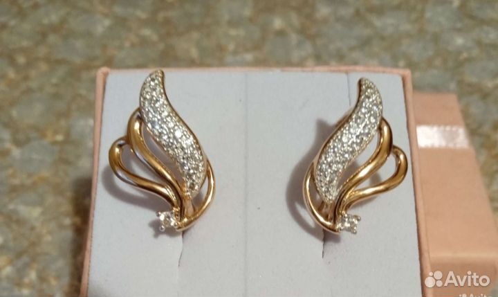 Позолоченные серьги