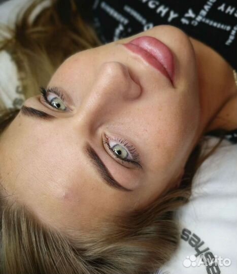 Пудровые брови, напыление