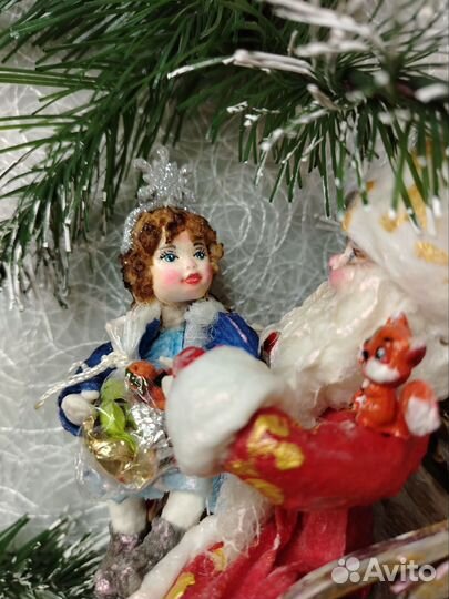 Ватные елочные игрушки