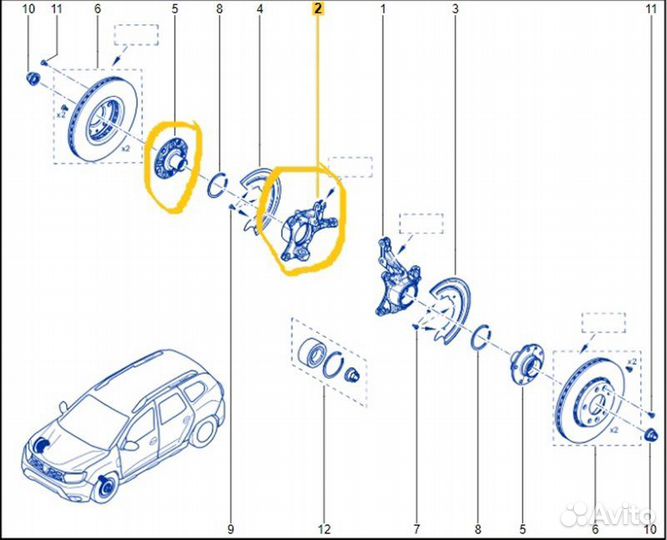 Кулак поворотный передний правый Renault Duster