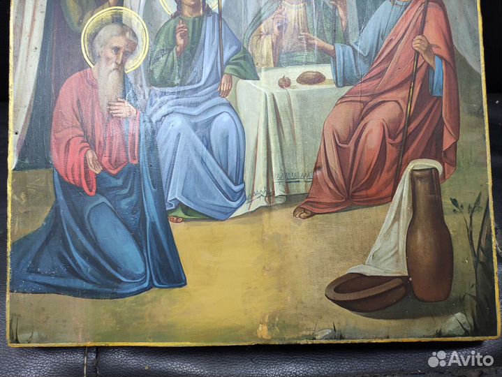 Старинная икона св Троица, Гостеприимство Авраама