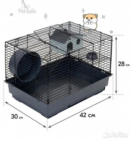 Клетка, наполнитель, колесо, домик для грызунов