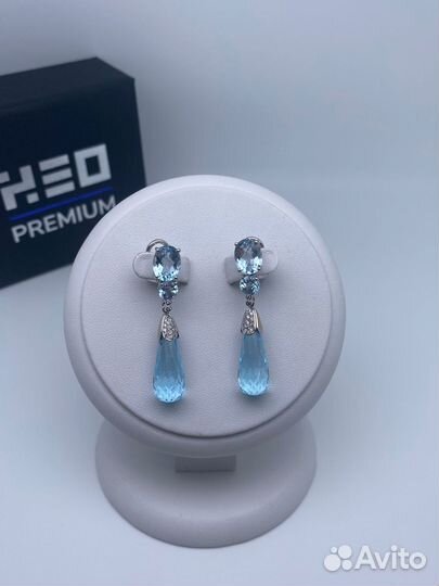 Золотые Серьги 585 пробы с бриллиантами. Рассрочка