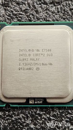 Процессор CPU Intel Core 2 Duo E7500 LGA 775
