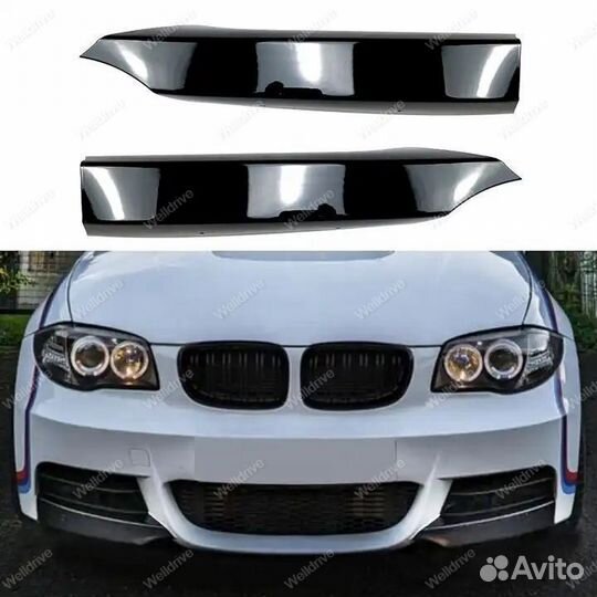 Клыки переднего бампера BMW 1 E82 E88 черные