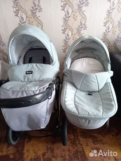 Коляска 2 в 1 Rant siena 08 серый-ментоловый