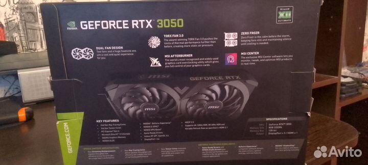 Видеокарта MSI gtx3050 ventus2x 8g