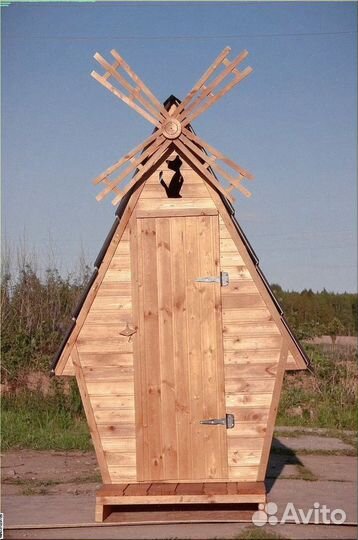 Уличный туалет деревянный Б323