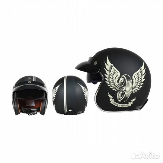 Мотошлем открытый 3/4 Torc T57 защитный мото шлем