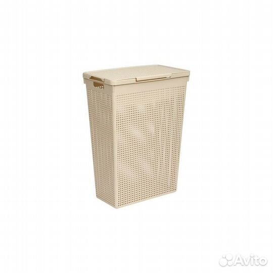 Корзина 50,0 л узкая для белья Лофт, латте