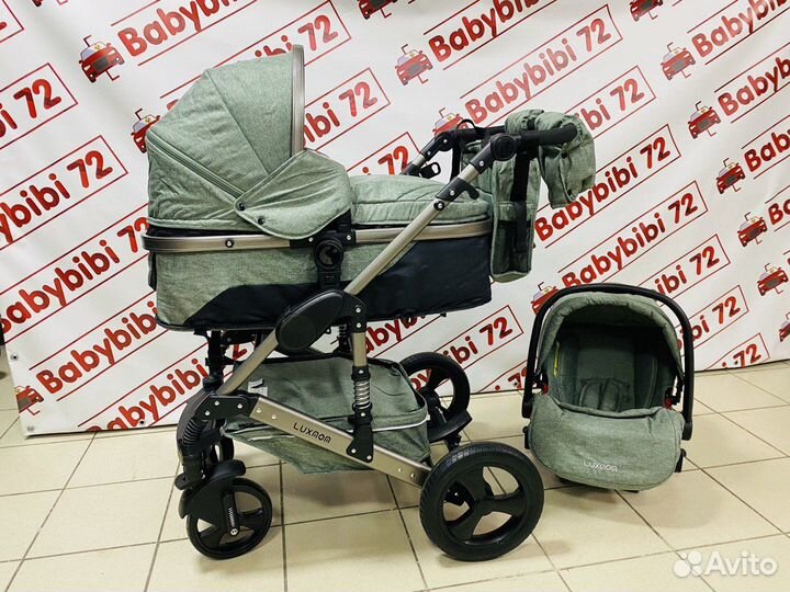 Коляска-трансформер 3 в 1 Luxmom 555 изумруд