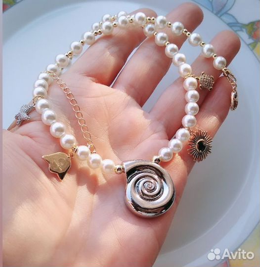 Колье чокер с ракушкой