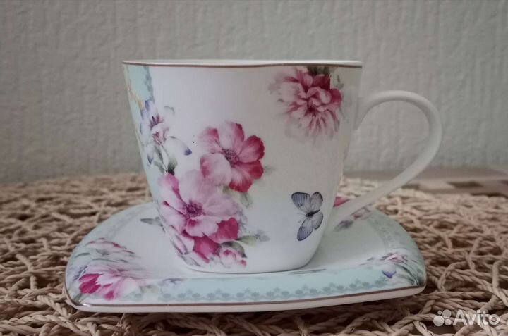 Чайная пара тончайший фарфор
