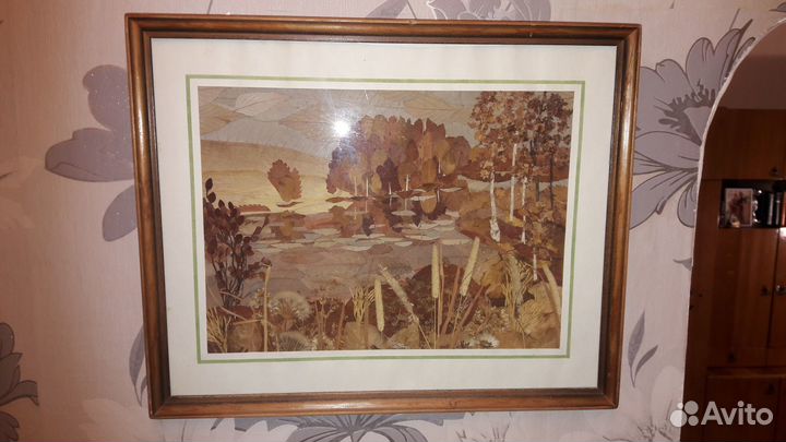 Картина из природных материалов в рамке