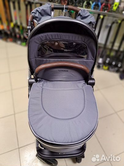Коляска luxmom 3 в 1 А 4 серая