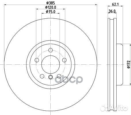 8DD 355 132-981 Диск тормозной BMW X5 E70/F15/F